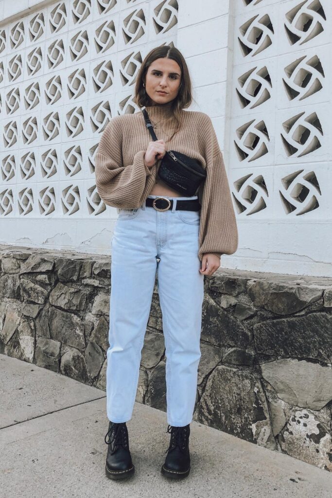 Cropped Sweater and Light Wash Jeans