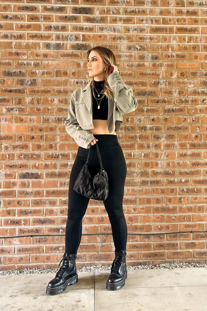 Blazer, Crop Top, and Leggings