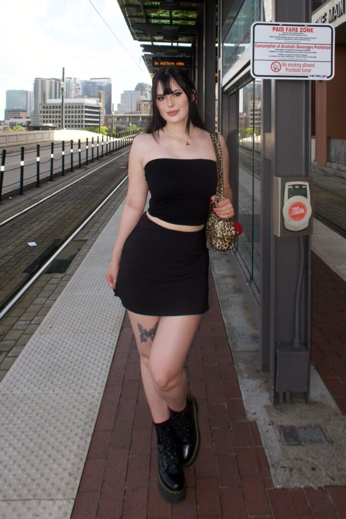 Strapless Crop Top and Mini Skirt