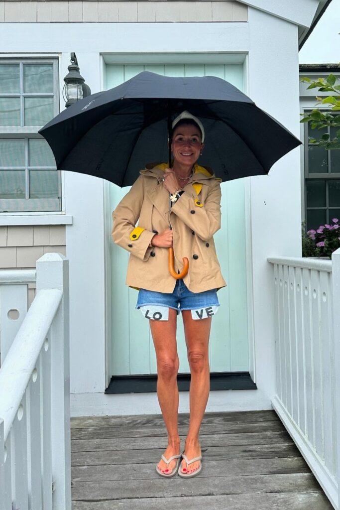 Cropped Trench and Denim Shorts