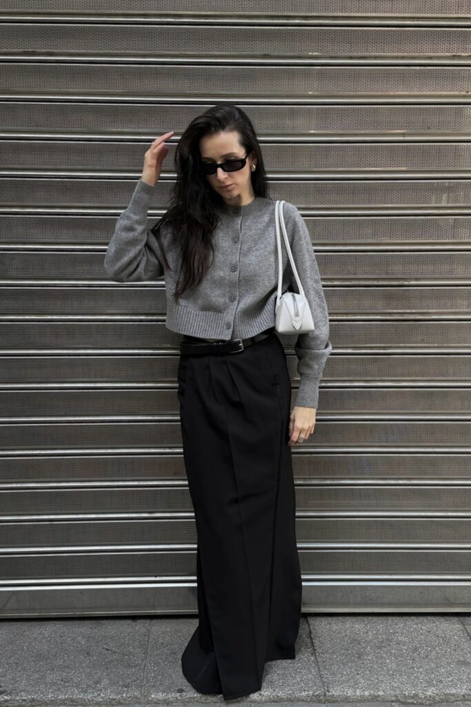 Cropped Cardigan and Long Skirt