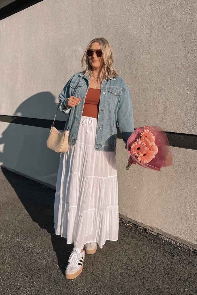 Denim Jacket and Maxi Skirt