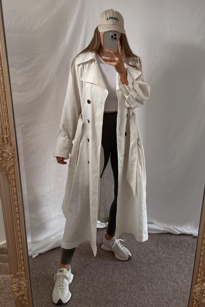 White Trench and Leggings