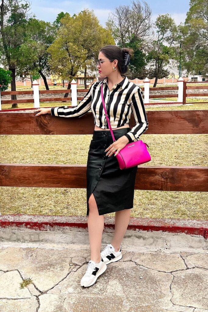 Striped Shirt and Pencil Skirt