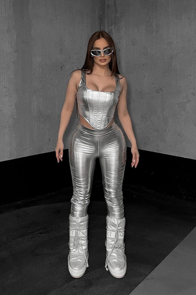 Metallic Corset Top and Pants