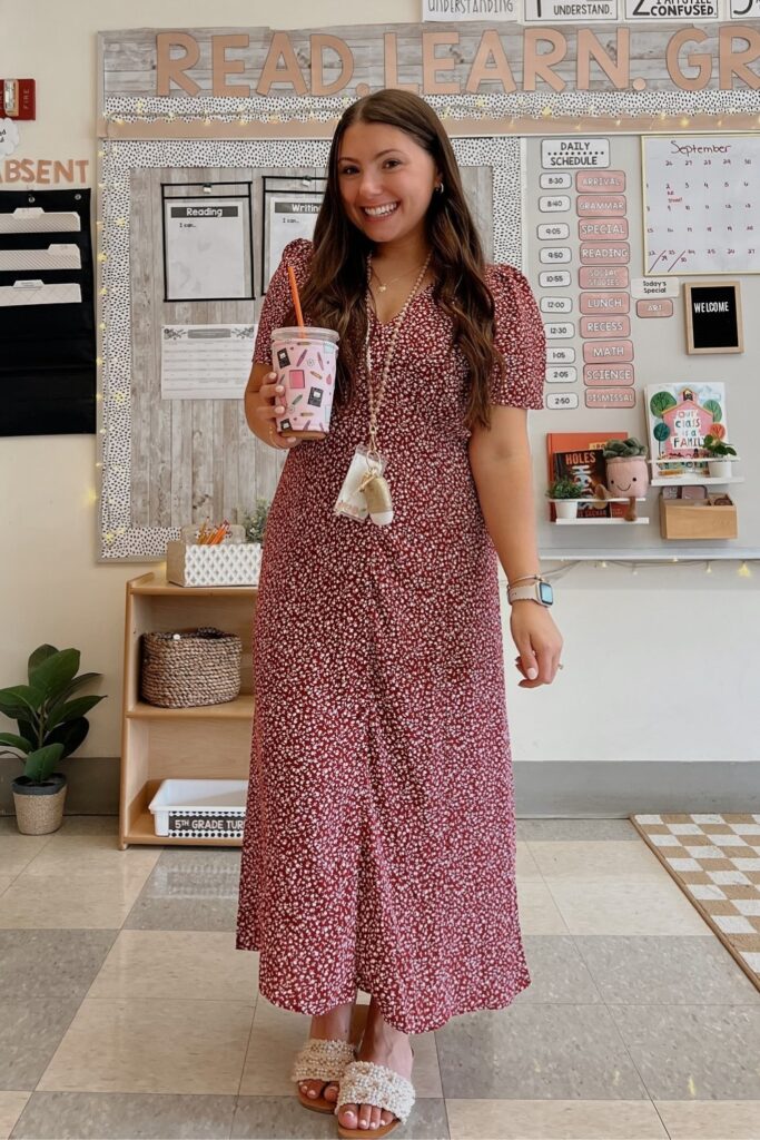 Burgundy Floral Maxi Dress 