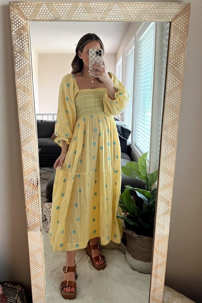 Yellow Floral Maxi Dress 