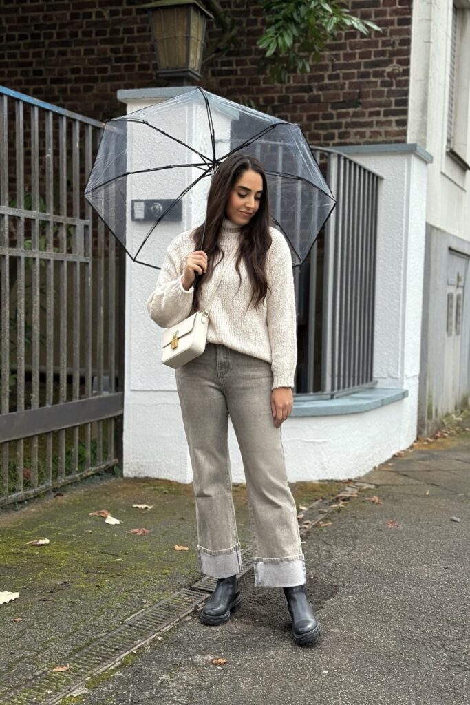 Chunky Knit Sweater and Ankle Boots