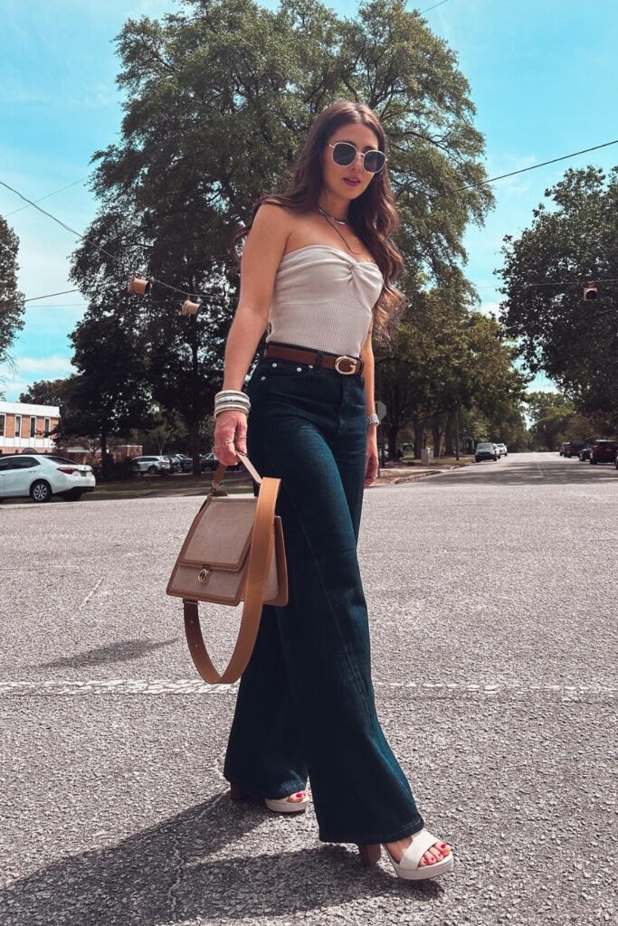 Ribbed Tube Top and Platform Sandals