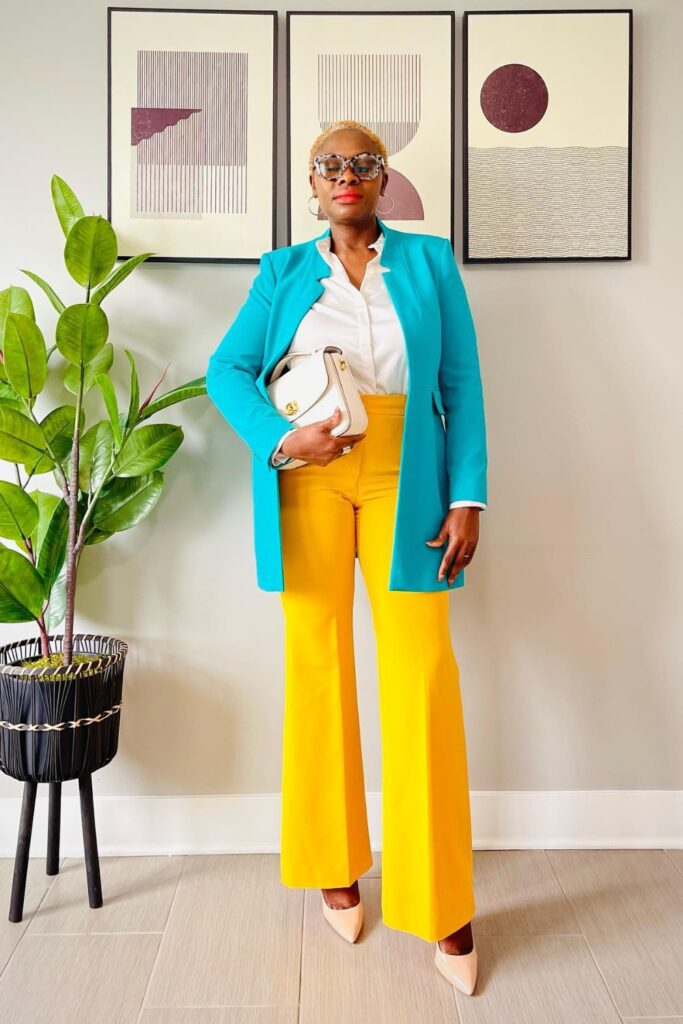 Power Dressing in Turquoise and Yellow