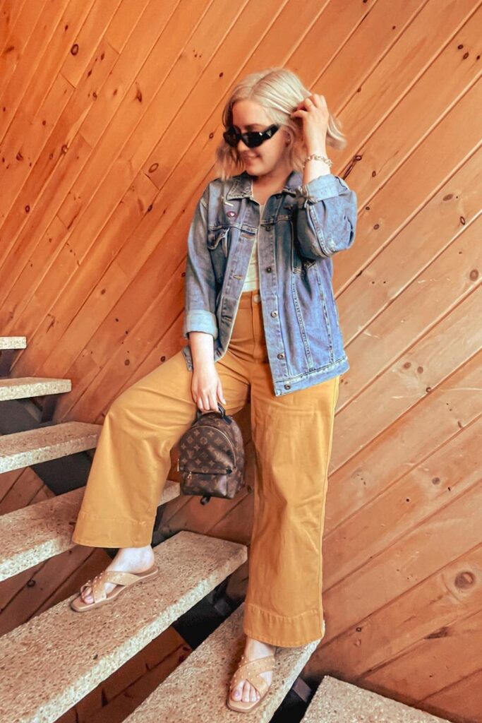 Casual Cool in Denim and Mustard