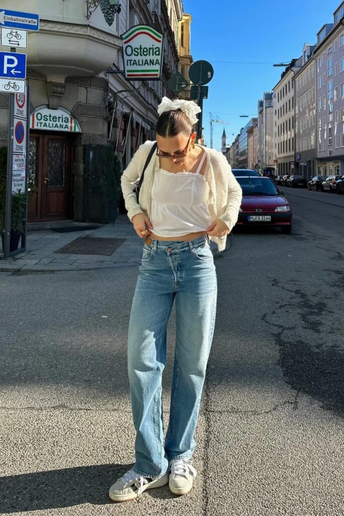 Cropped Blouse and Cardigan