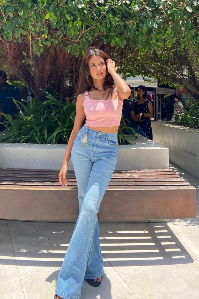 Bright Crop Top and Platform Sandals