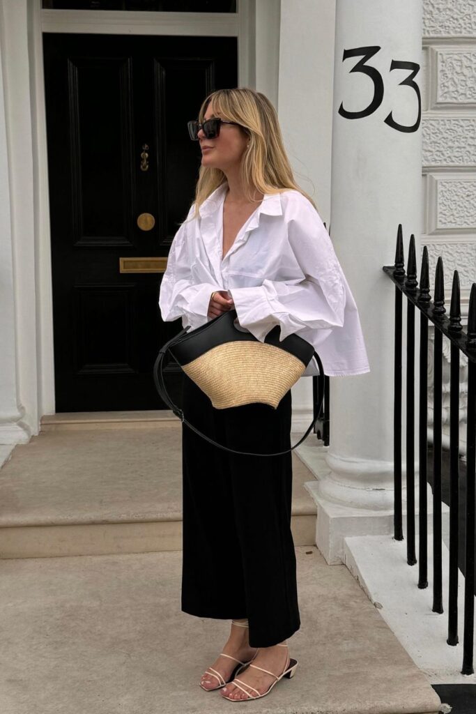 White Shirt with Black Trousers