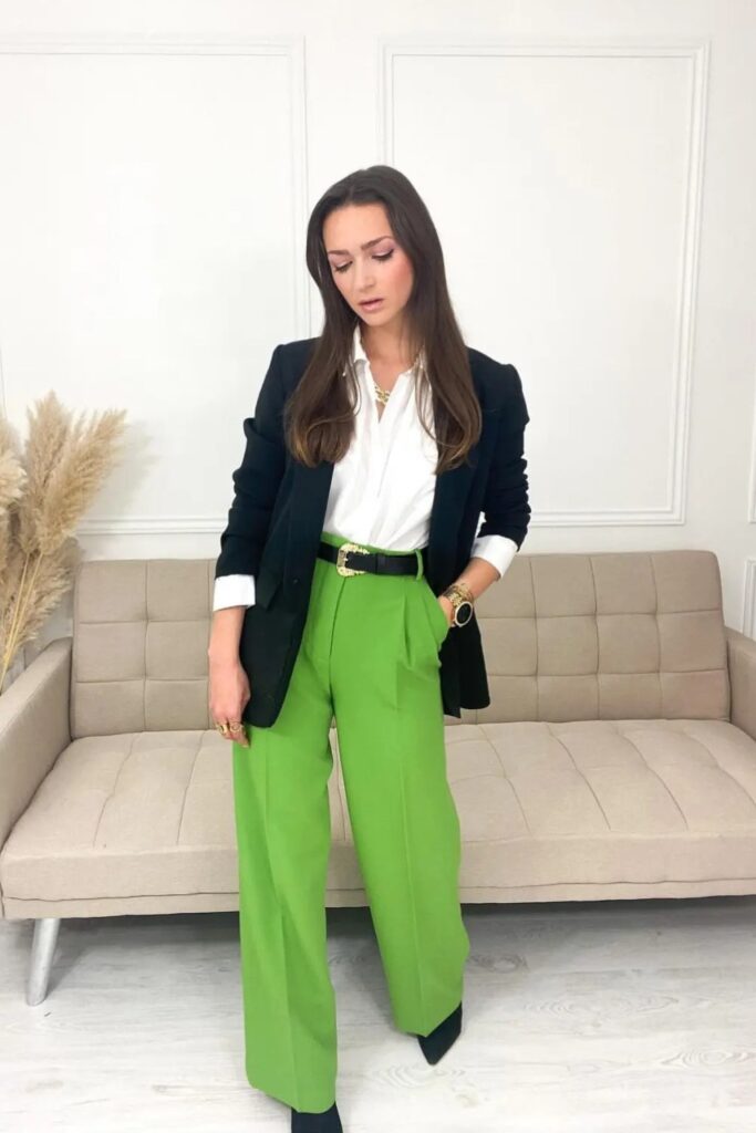 Blazer and Bright Trousers