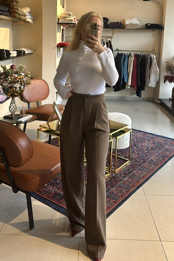 Turtleneck Sweater with Palazzo Pants