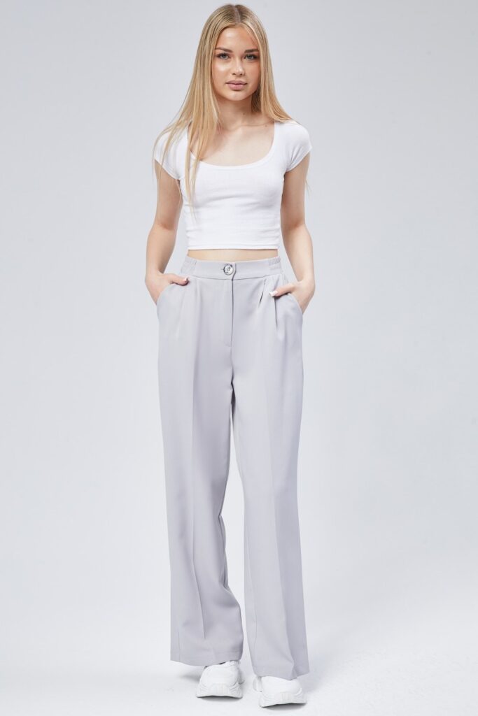 Scoop Neck Crop Top and Palazzo Pants