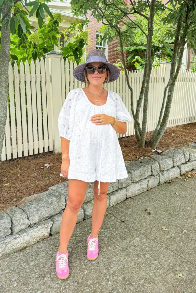 White Eyelet Mini Dress