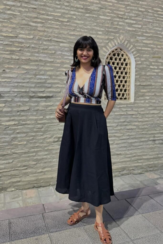 Striped Crop Top and Long Skirt