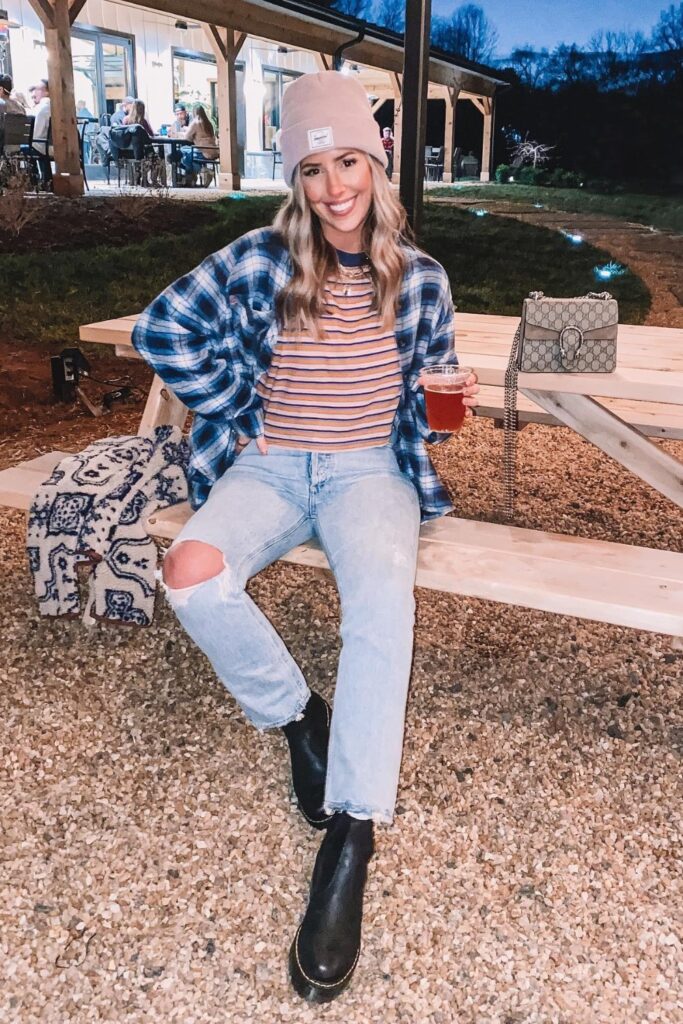 Plaid Shirt and Ripped Jeans