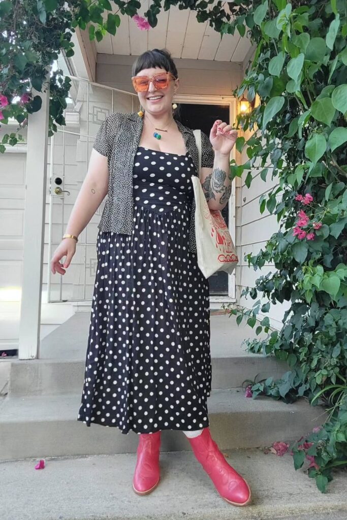 Black Polka Dot Maxi Dress