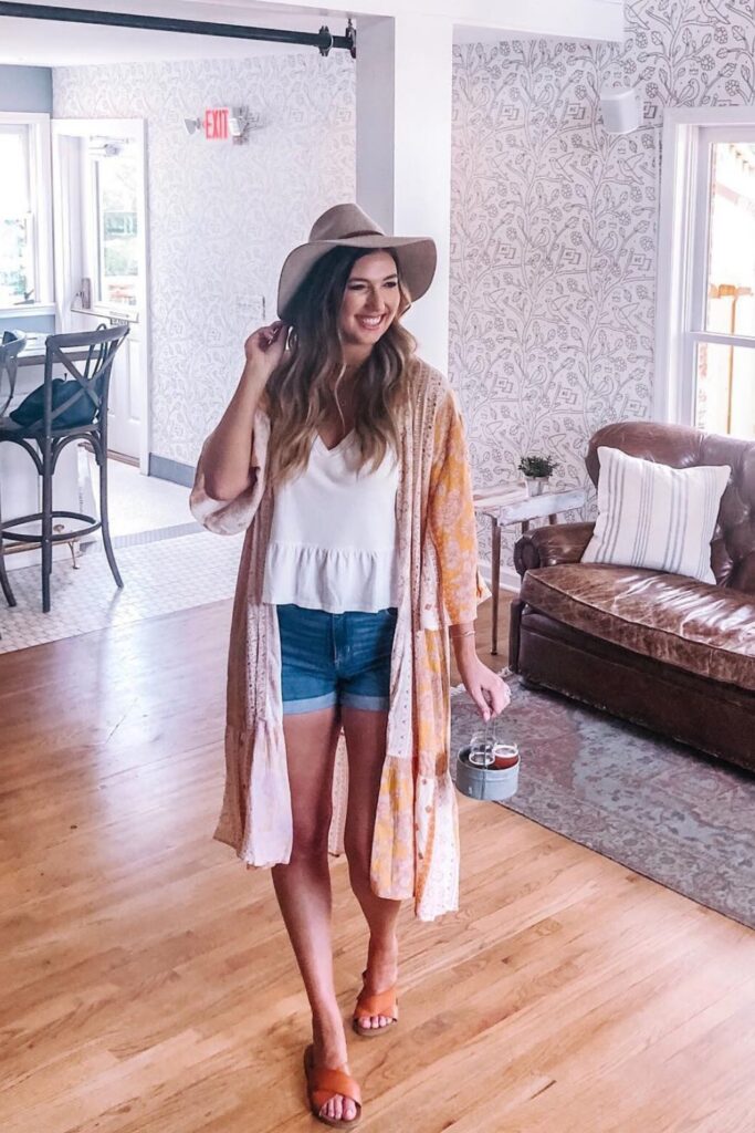 Peplum Camisole and Denim Shorts