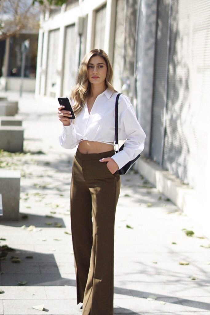 Cropped Button-Up Shirt