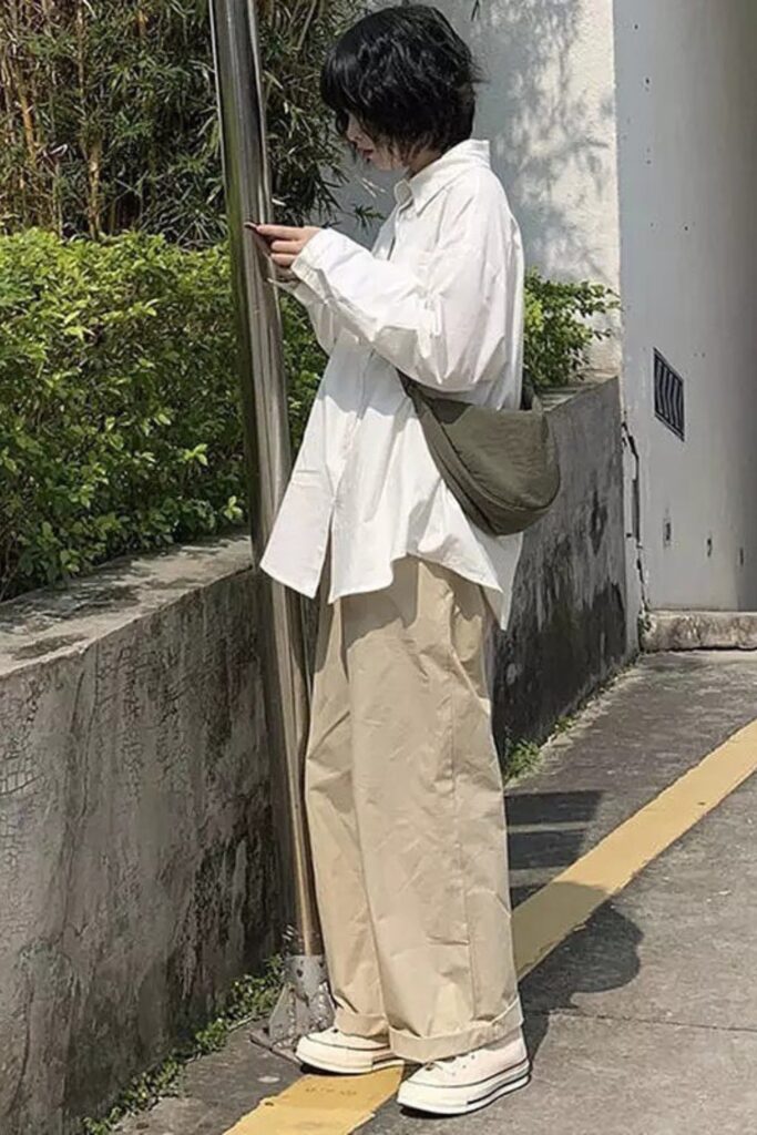 Oversized White Button-Up