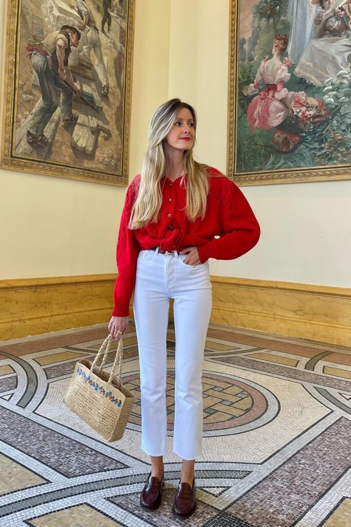 Red Knit Cardigan