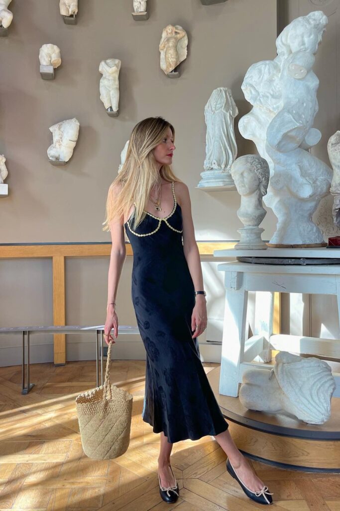 Black Midi Slip Dress