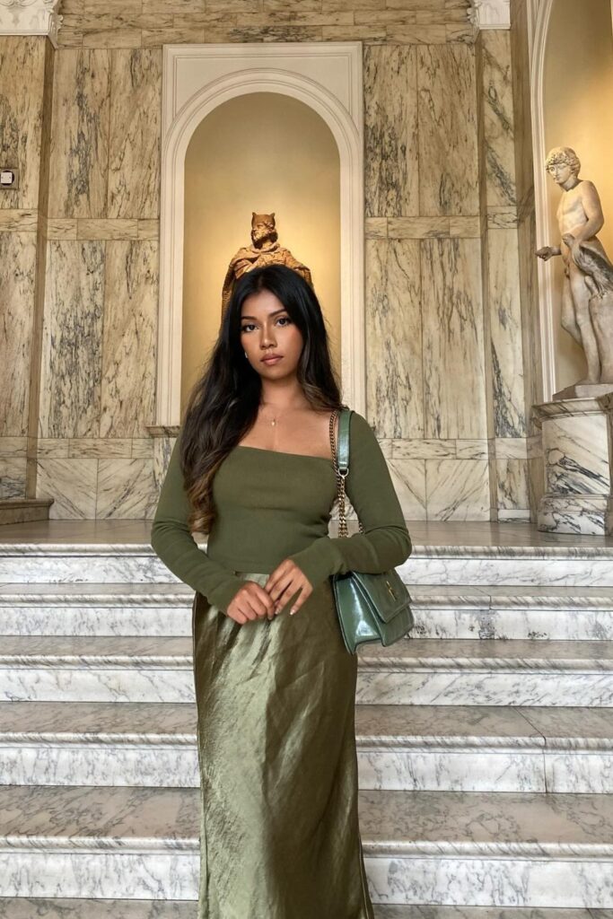 Olive Green Long-Sleeved Top