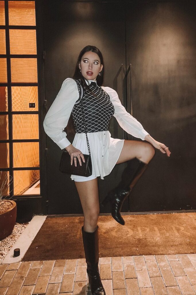 Button-Down and Mini Skirt