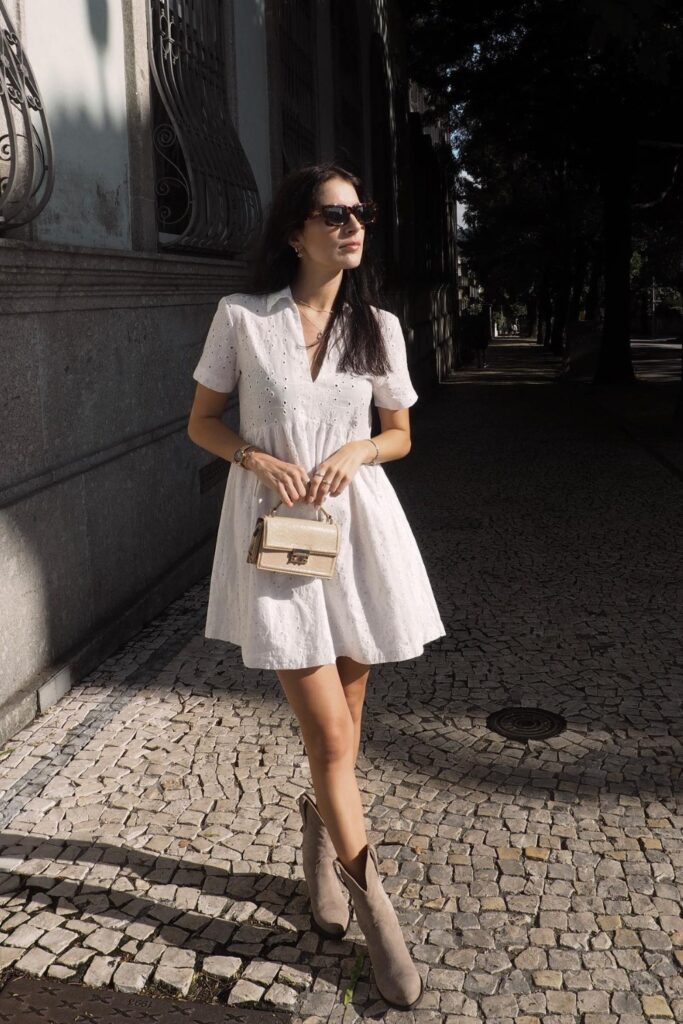 White Eyelet Mini Dress