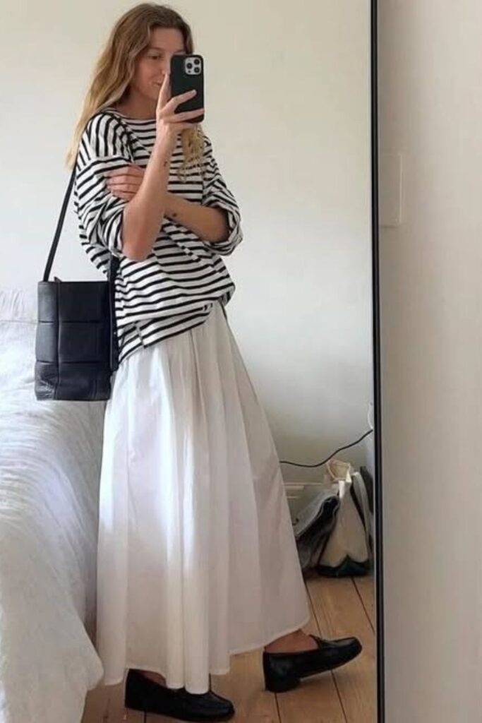 Striped Tee and Maxi Skirt