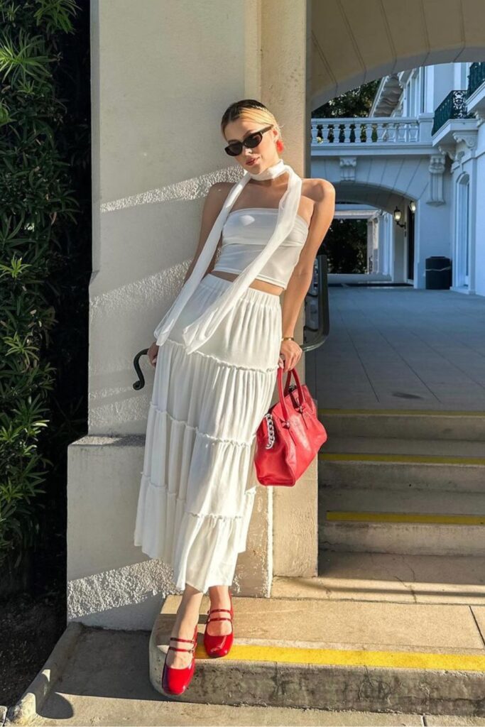 Crop Top and Tiered Skirt