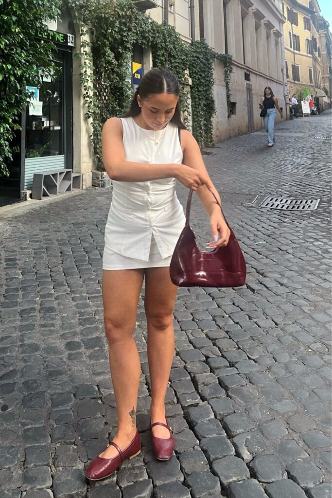 Sleeveless Button-Up and Mini Skirt