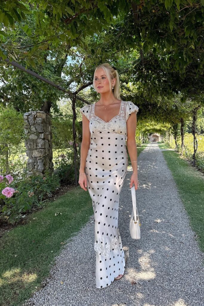 White Polka Dot Maxi Dress
