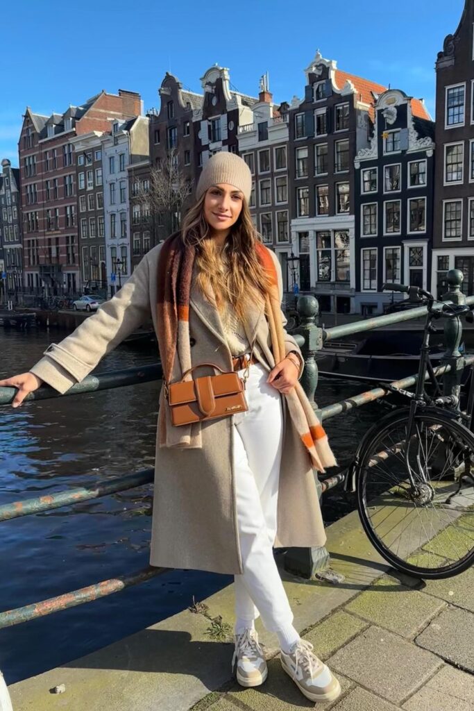 Long Coat and Wide-Leg Pants