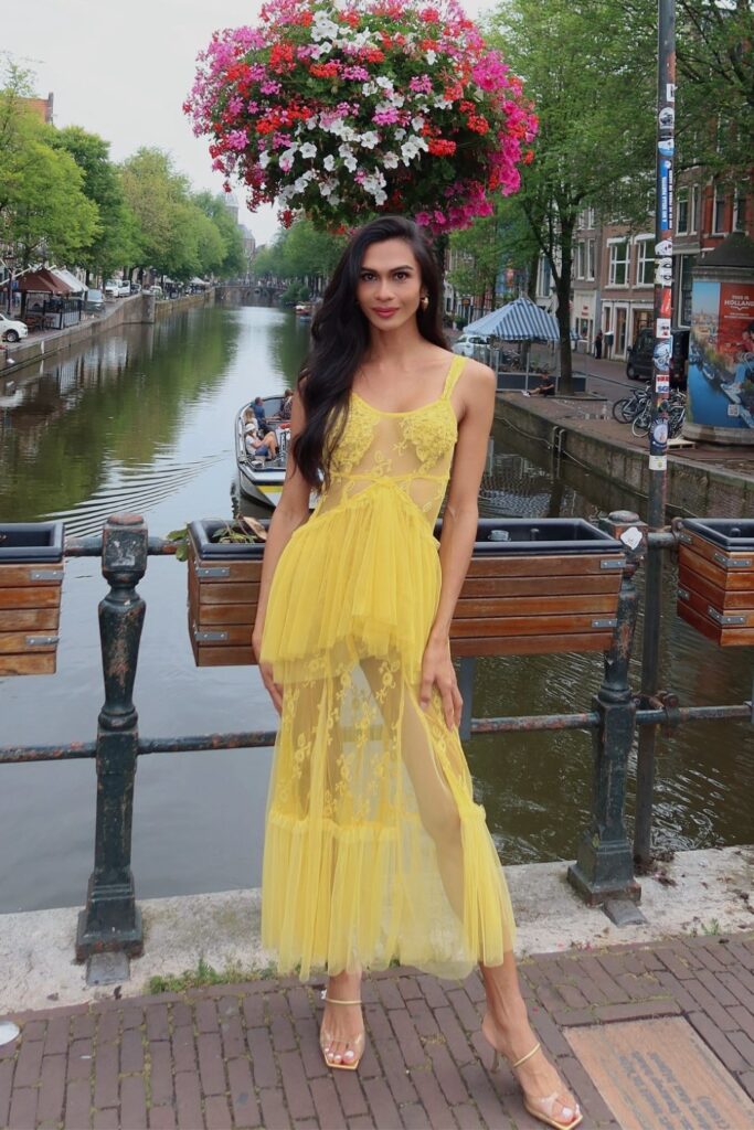 Yellow Lace Dress and Tulle Skirt