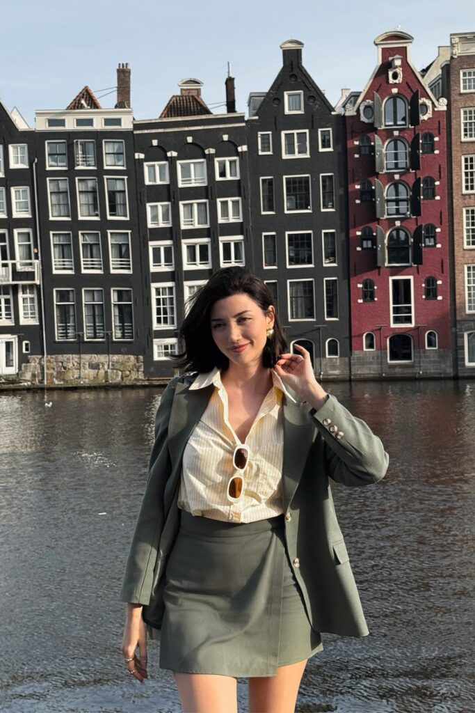Sage Green Blazer and Mini Skirt
