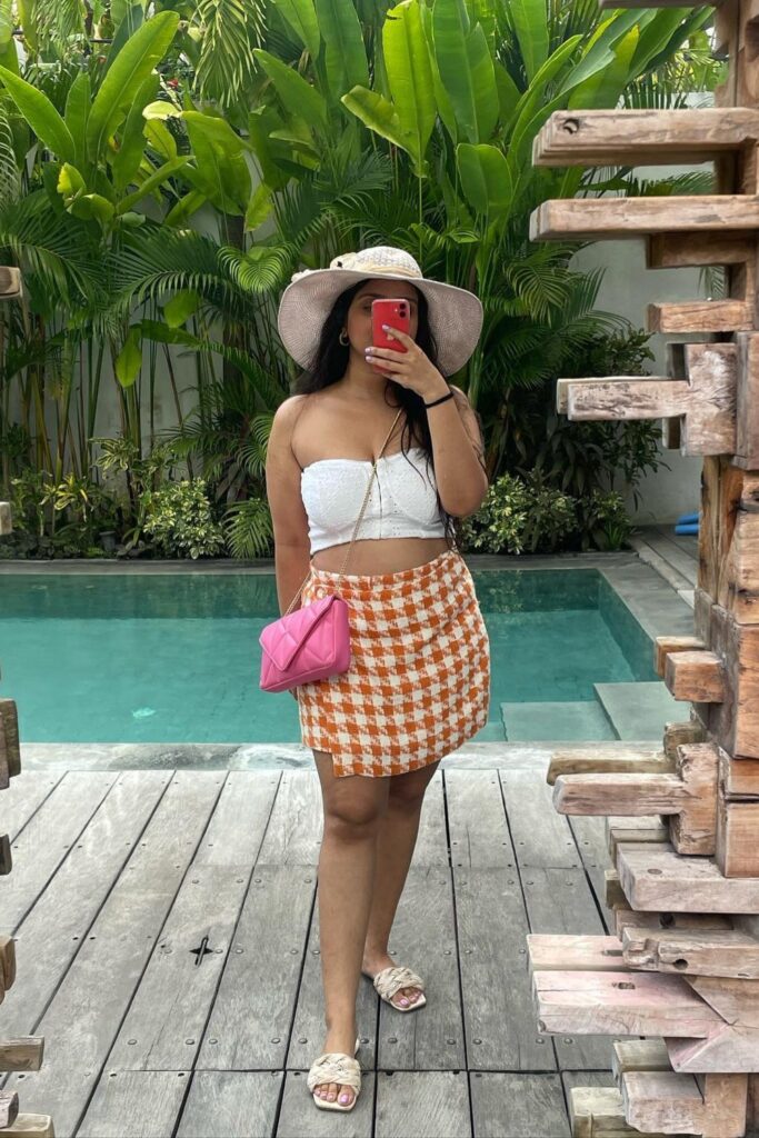 White Bandeau and Gingham Mini