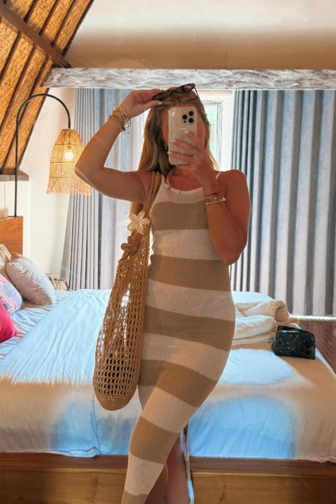 Striped Knit Maxi Dress