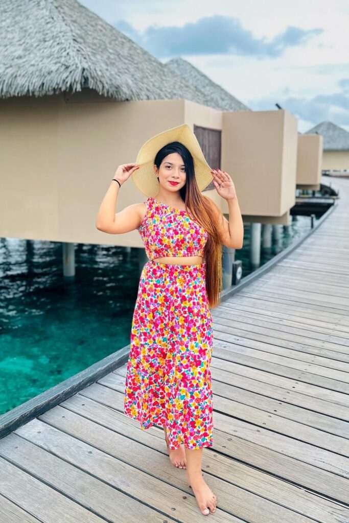 Floral Crop Top and Skirt Set
