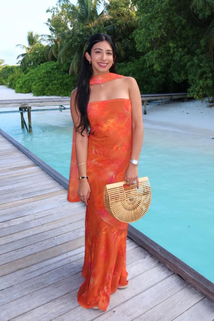 Orange Floral Maxi Dress