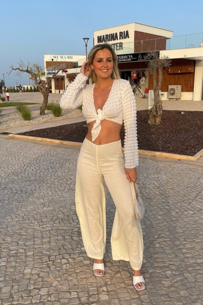 White Tie-Front Set